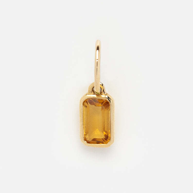 Minimalist Square Brass Pendant with Cubic Zirconia Inlay DIY Charm Bar for Women
