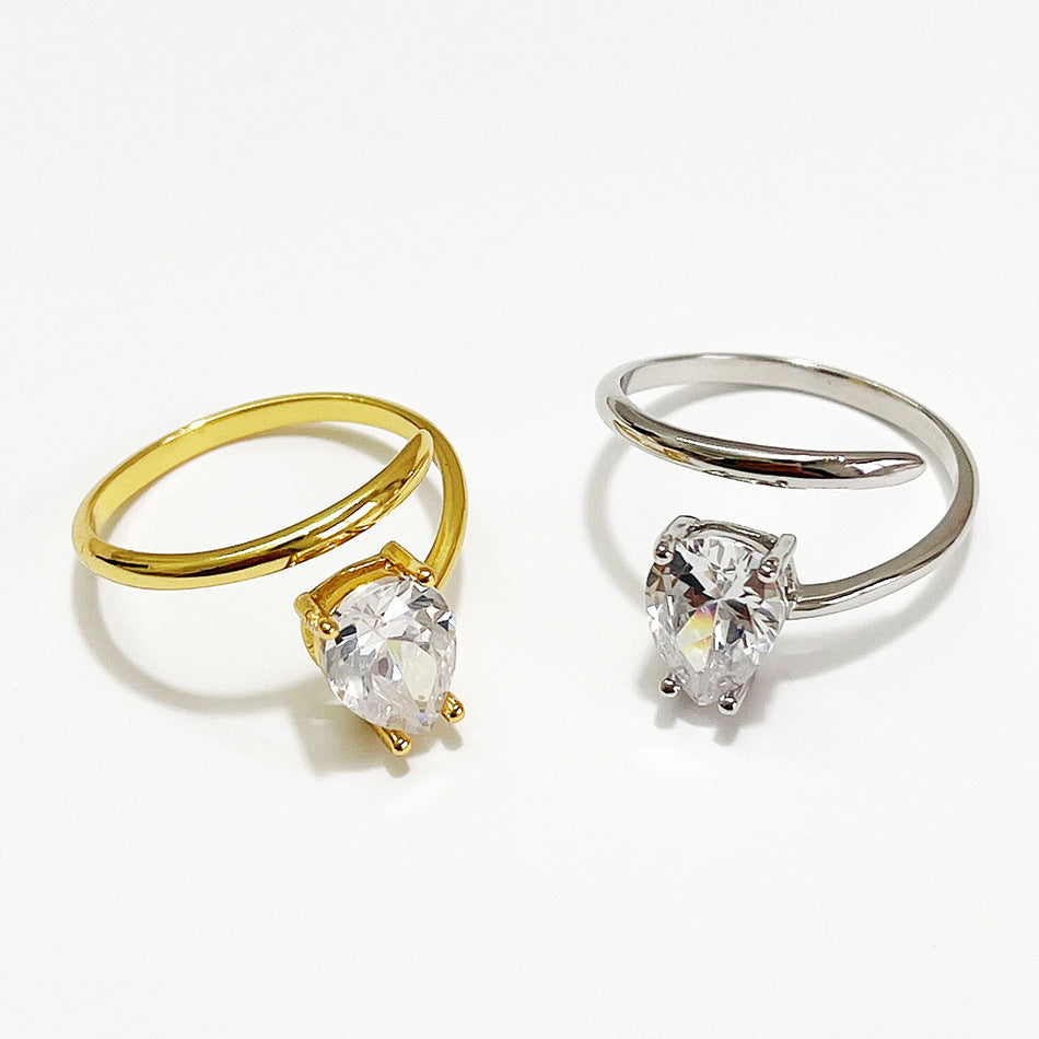 Anello da donna in argento sterling 925 con numeri e intarsio di diamanti