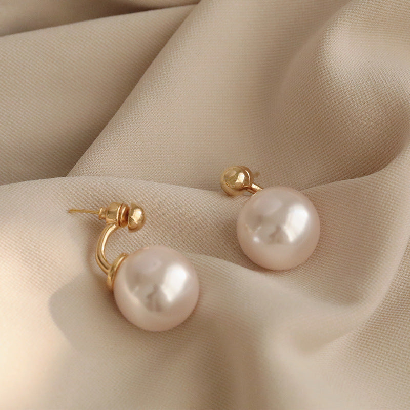 Chic Vintage Pearl Stud Earrings with Floral Bow Leaf Diamond Drop Geometric and Animal Motifs in Steel Posts