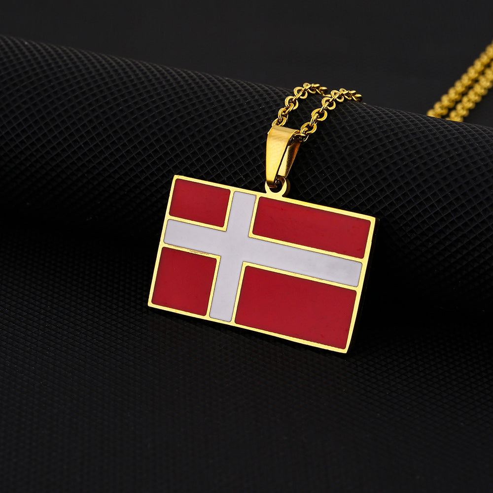 Collana con pendente smaltato in acciaio inossidabile geometrico minimalista unisex per abbigliamento casual e pendolare