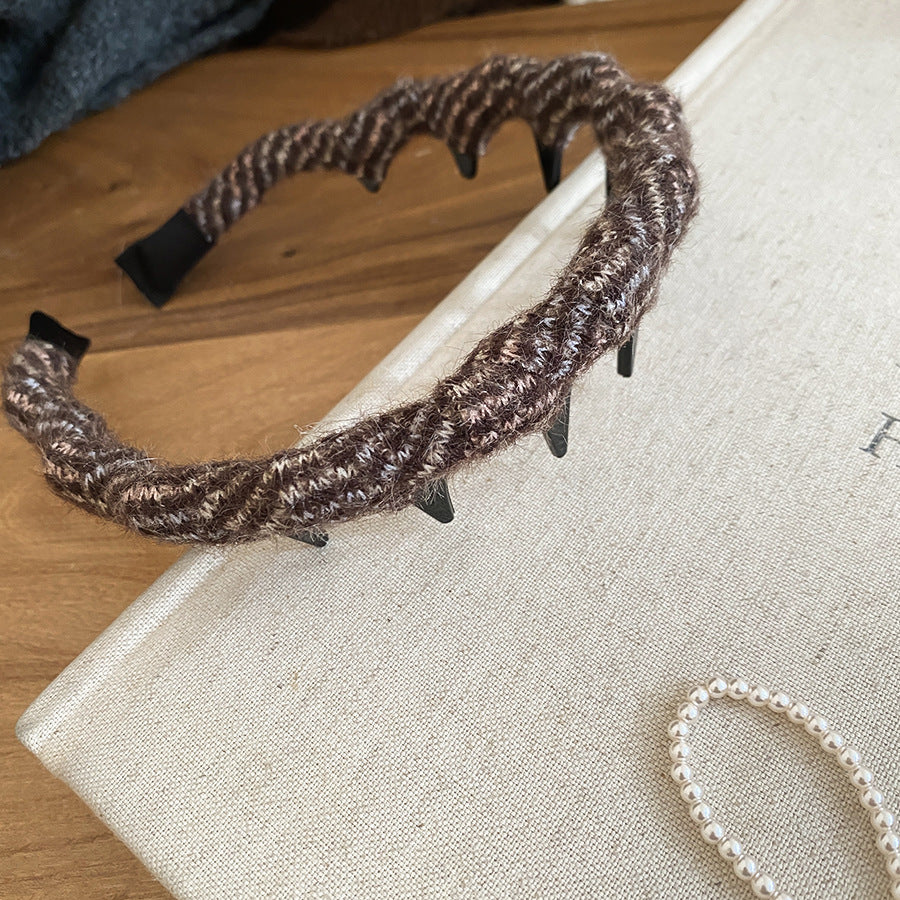 Diadema Ondulada Retro de Acrílico para Mujer con Forma Ovalada y Diseño Geométrico, Accesorio para el Cabello Hecho a Mano y a la Moda