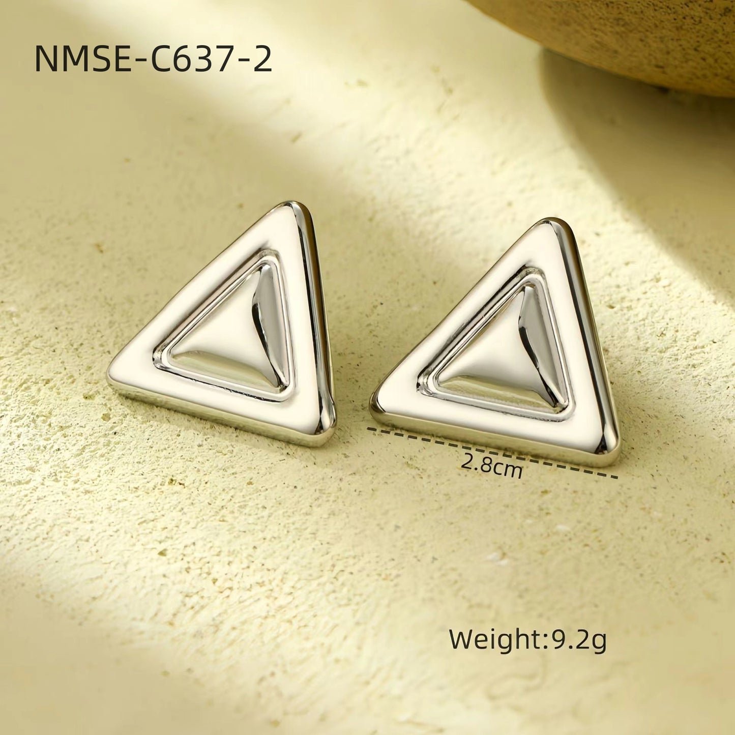 Pendientes de acero inoxidable de moda con forma geométrica de corazón y cuadrado, con acabado chapado, para mujer