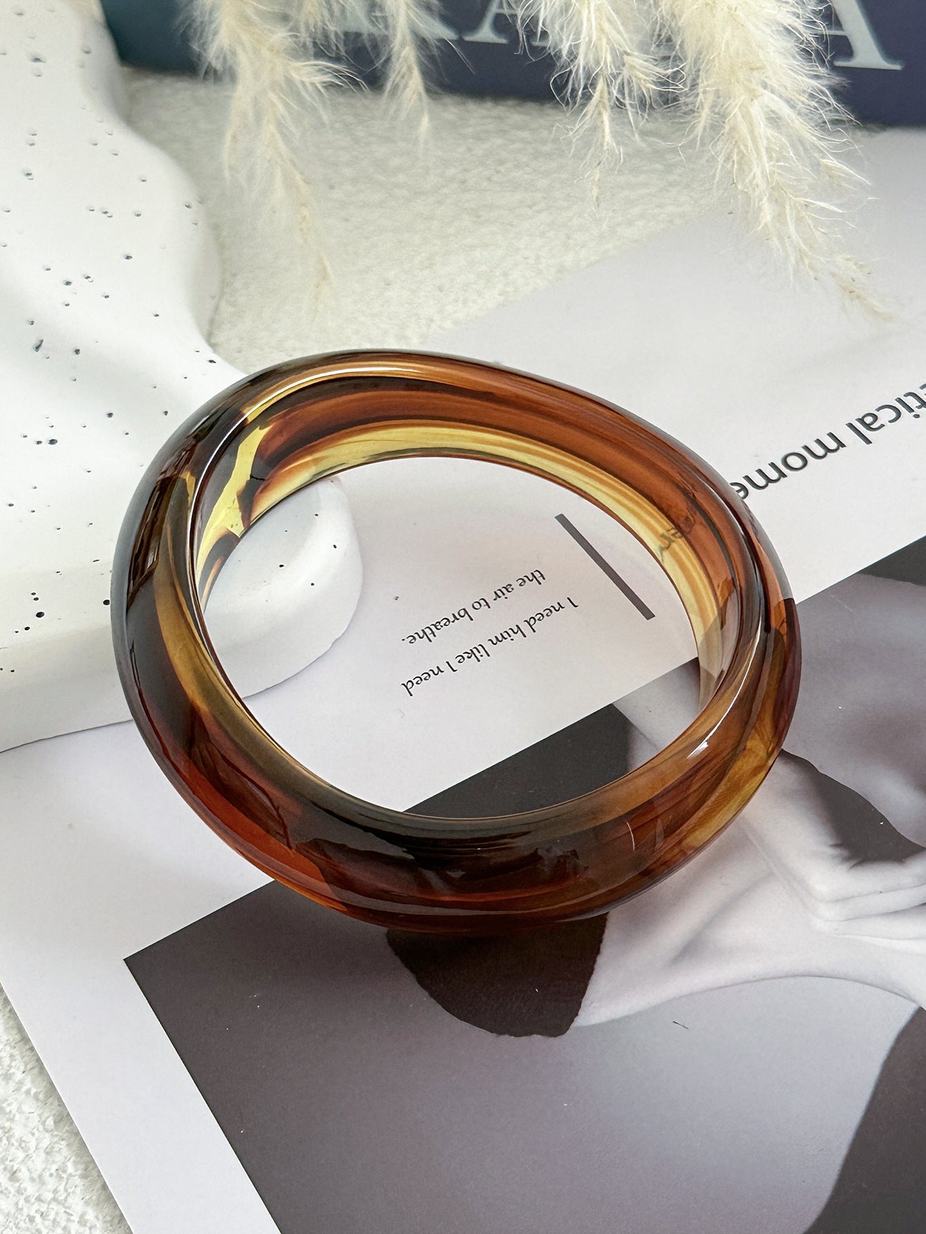Vintage Minimalist Square Geometric Acrylic Drip Oil Gradient Bracelet
