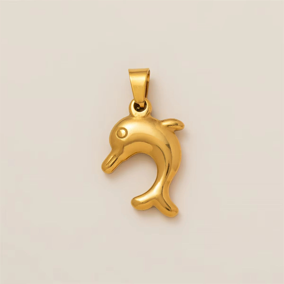 Vintage 18K Gold Plated Stainless Steel Conch Shell Charm Bar
