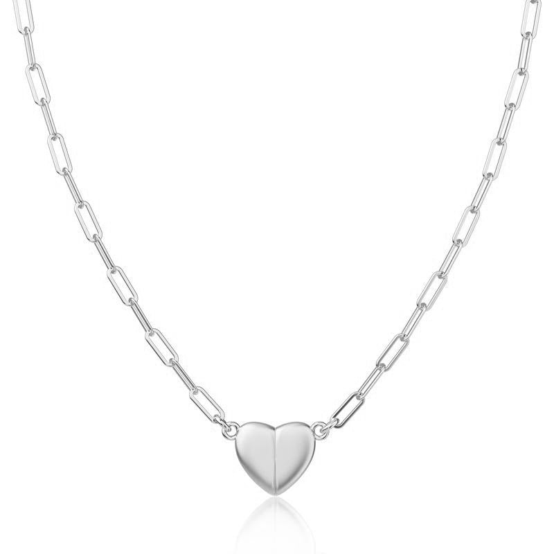 Minimalist Heart Pendant Stainless Steel Plated Cable Chain Necklace for Women