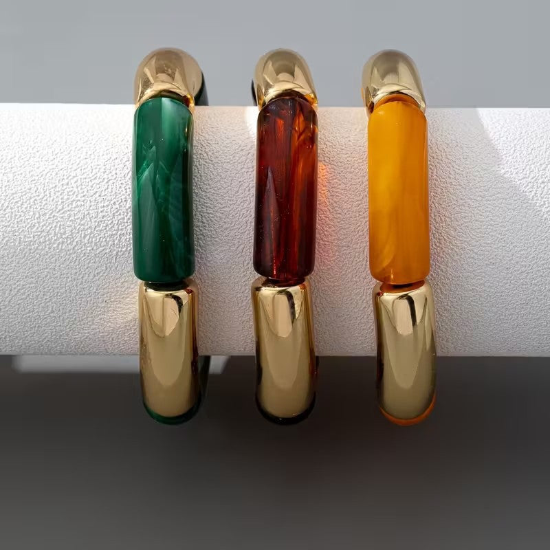 Vintage Geometric Acrylic Bracelet Unisex Fashion Bangle