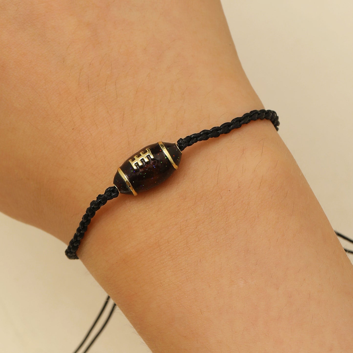Sporty Plated Mixed Materials Adjustable Woven Bracelet Charm Bar