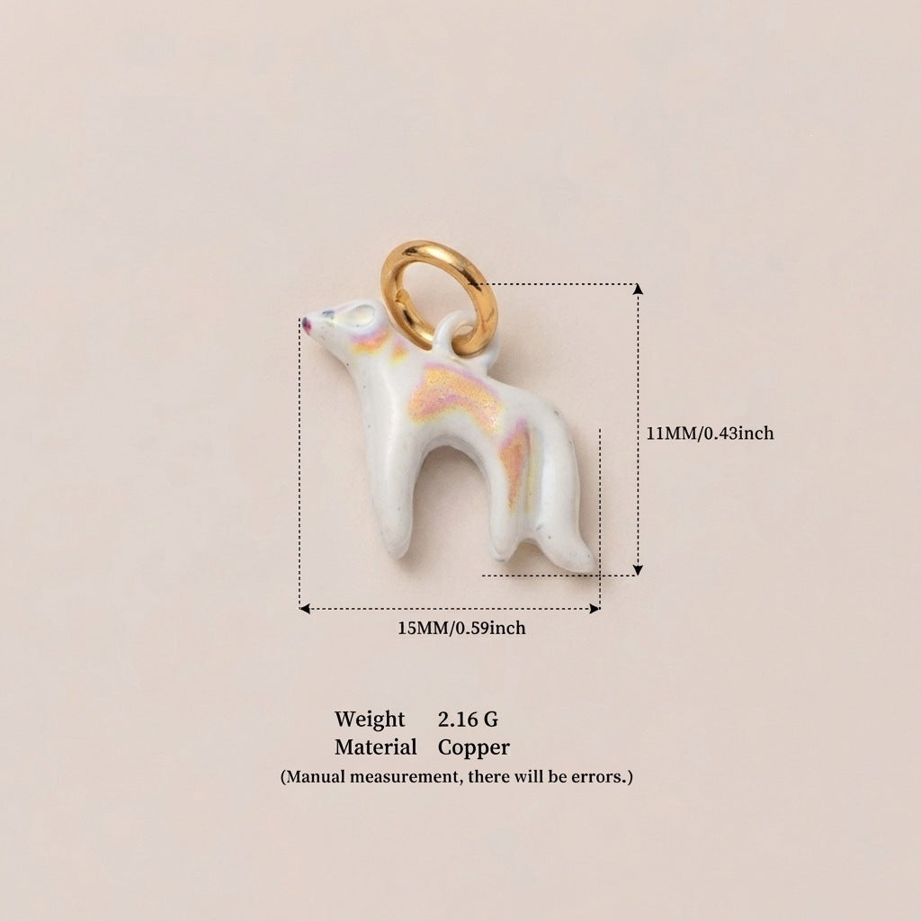 Minimalist Colorful Animal Drip Oil Plated Brass Shoe Charm Pendant