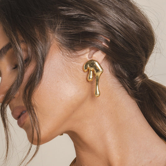 Minimalist Geometric Titanium Steel Stud Earrings Gold Plated Stainless Steel Jewelry for Women
