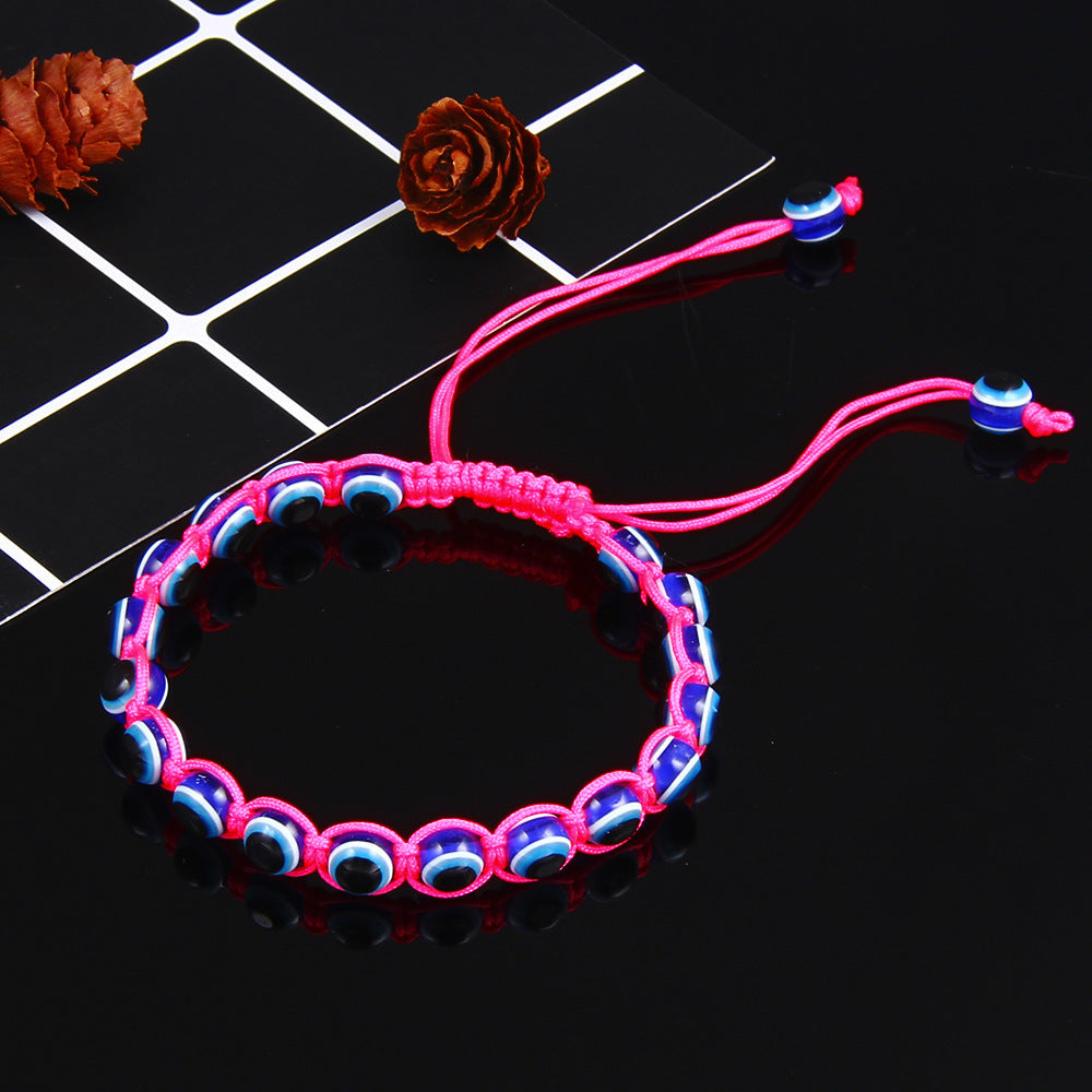 Ethnic Hand-woven Evil Eye Bracelet Unisex Colorful Cord Bangle