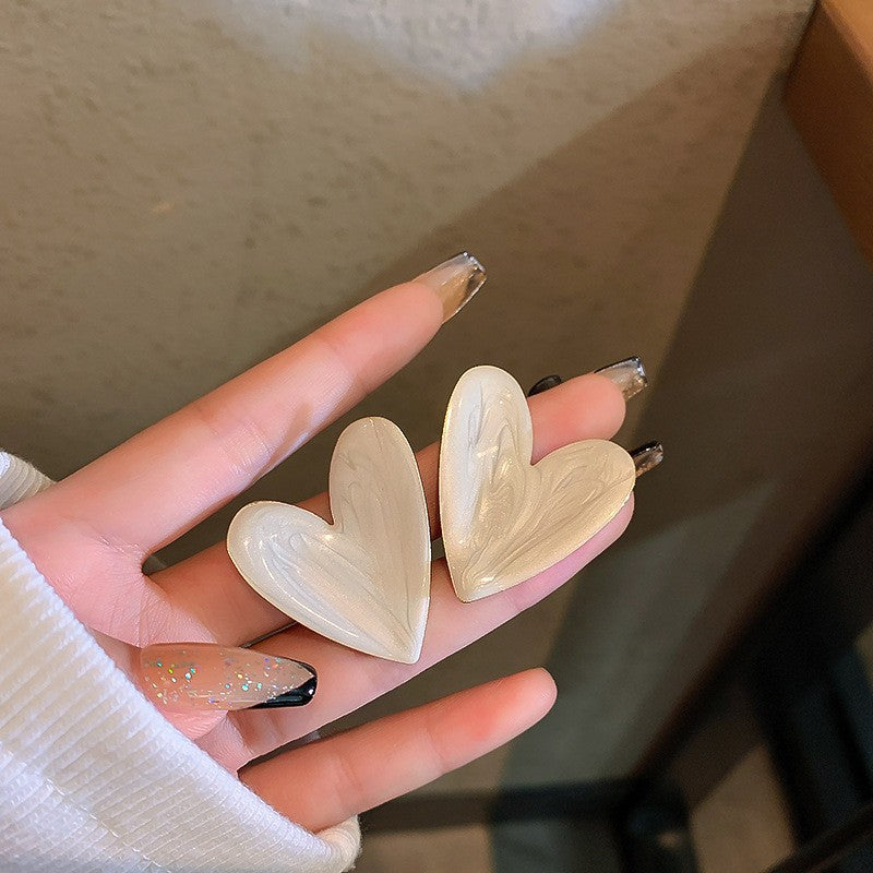 Vintage Floral Oval Enamel Earrings with Silver-Plated Copper Base and 14K Gold Posts for Women