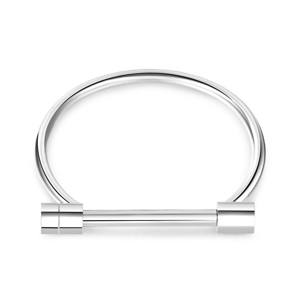Geometric Stainless Steel Plated Horseshoe Bracelet