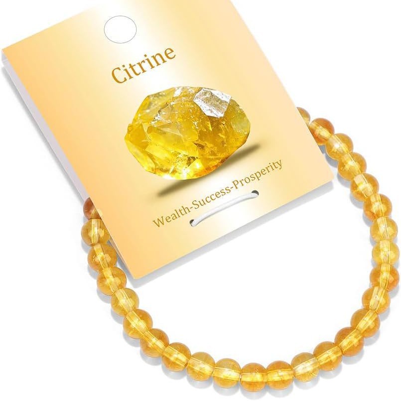 Natural Crystal Round Beaded Stretch Bracelet Unisex Gemstone Jewelry