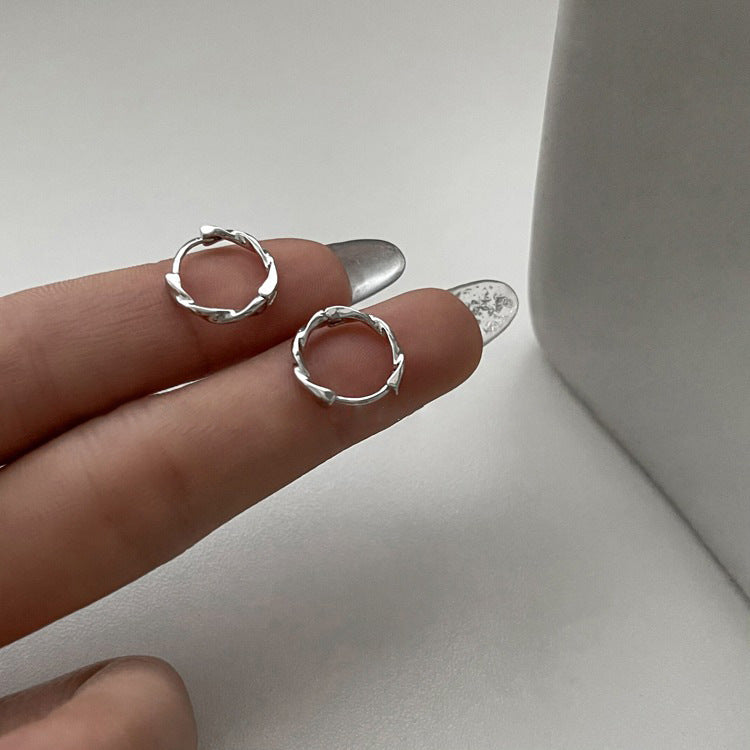 Orecchini a Cerchio Minimalisti Geometrici da Donna in Rame Placcato Oro, Orecchini Semplici a Perno Rotondi