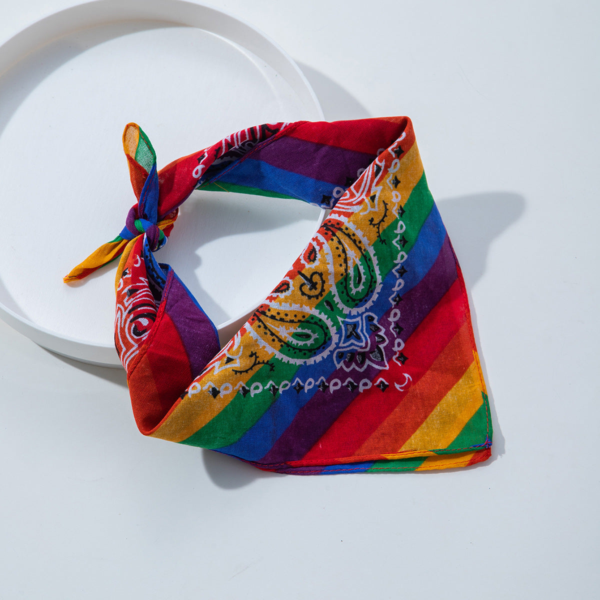 Elegant Geometric Checkered Printed Polyester Scrunchie for Women