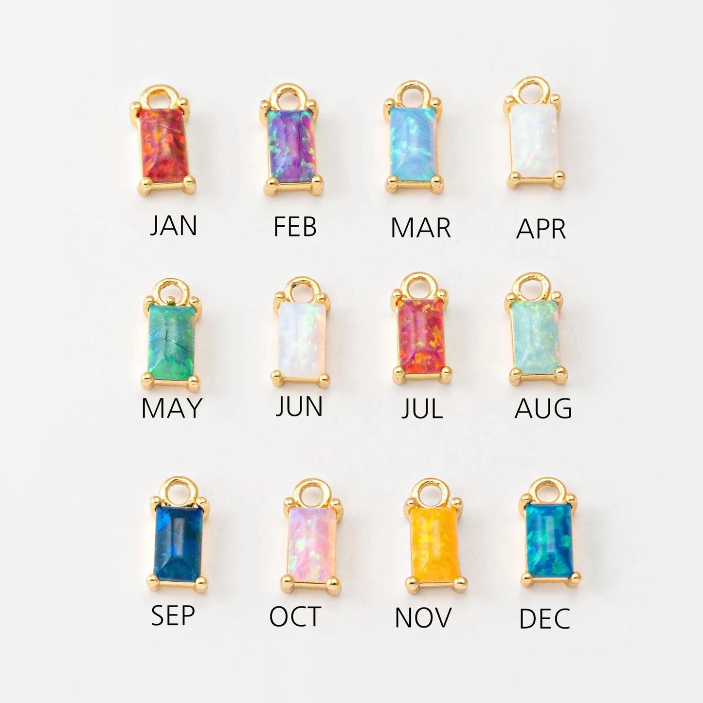 Colorful December Birthstone Square Cubic Zirconia Plated Stainless Steel Necklace