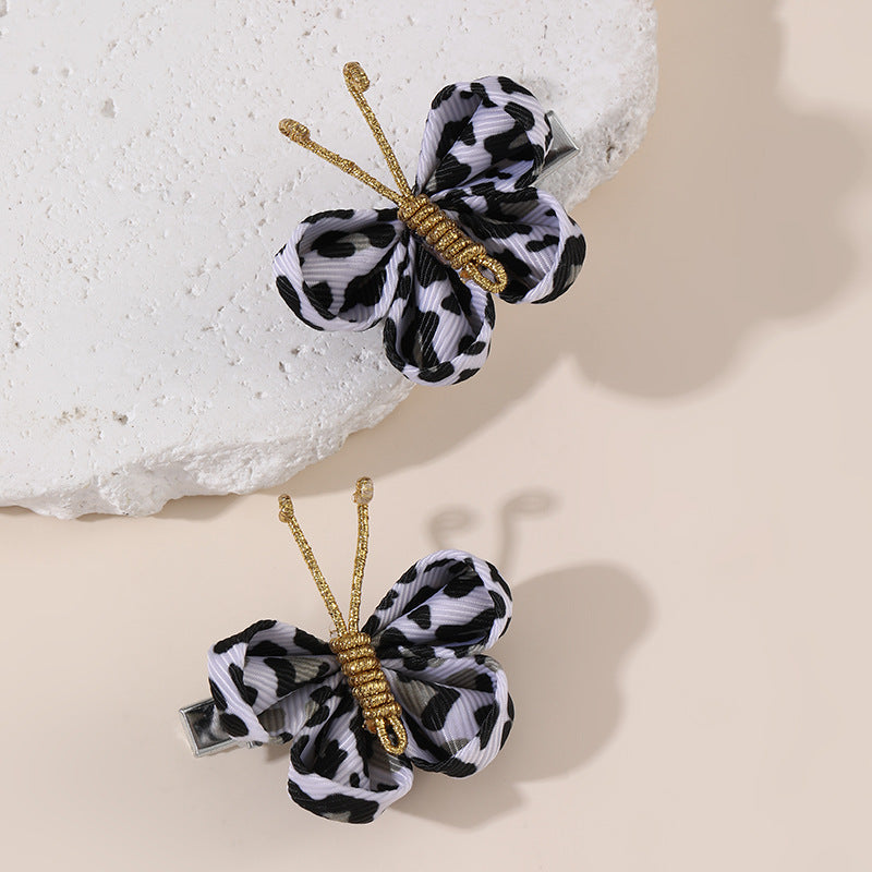 Natural Style Bow-Shaped Polyester Hair Clip for Girls with Ruffled and Mesh Details, Duckbill Hairpin in Princess Collection