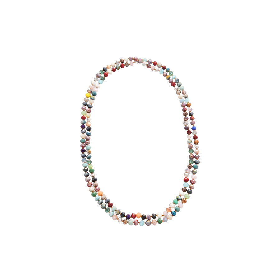 Collana da donna bohémien etnica geometrica con perline e dettagli in cristallo