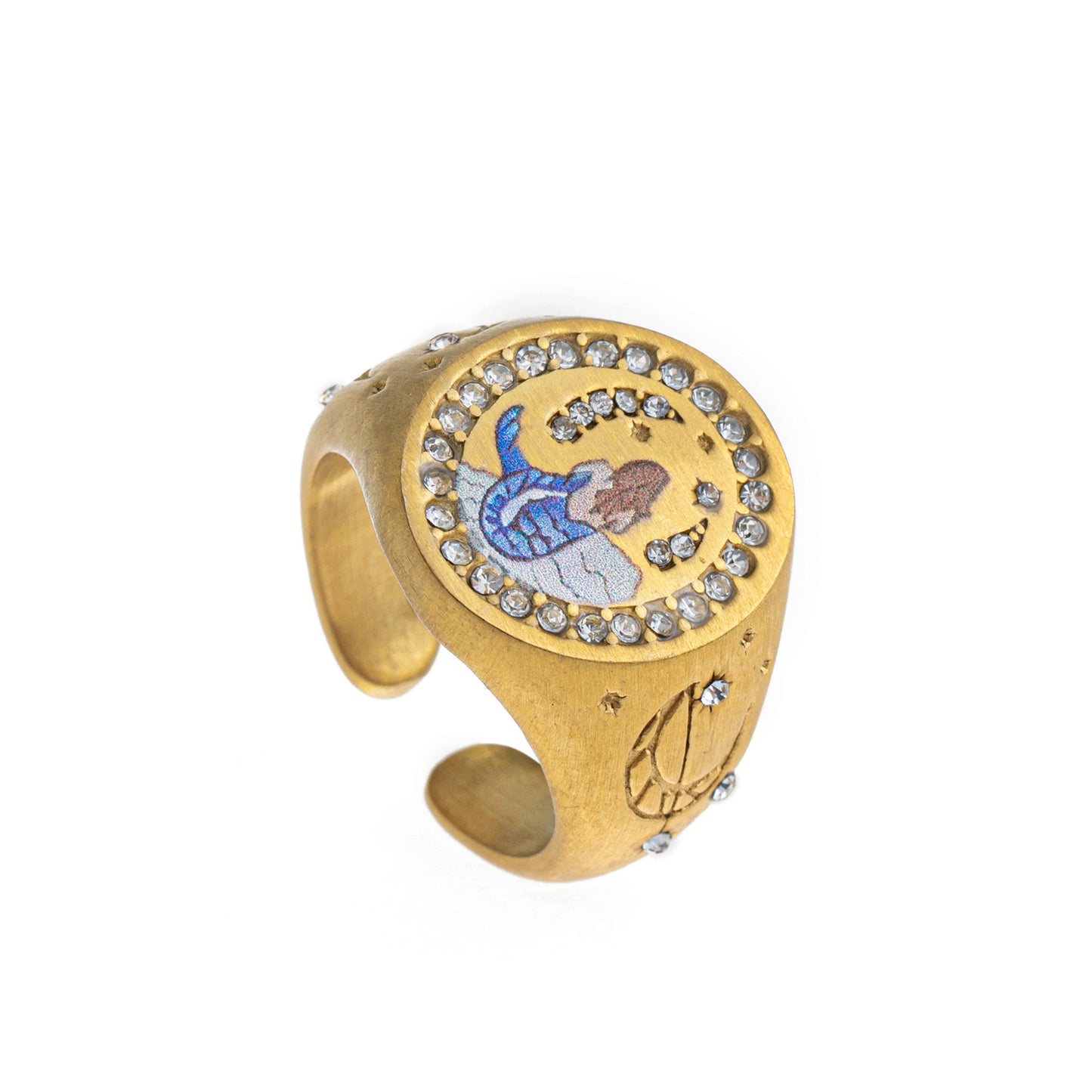Fashion Heart Animal Stainless Steel PVD Ring