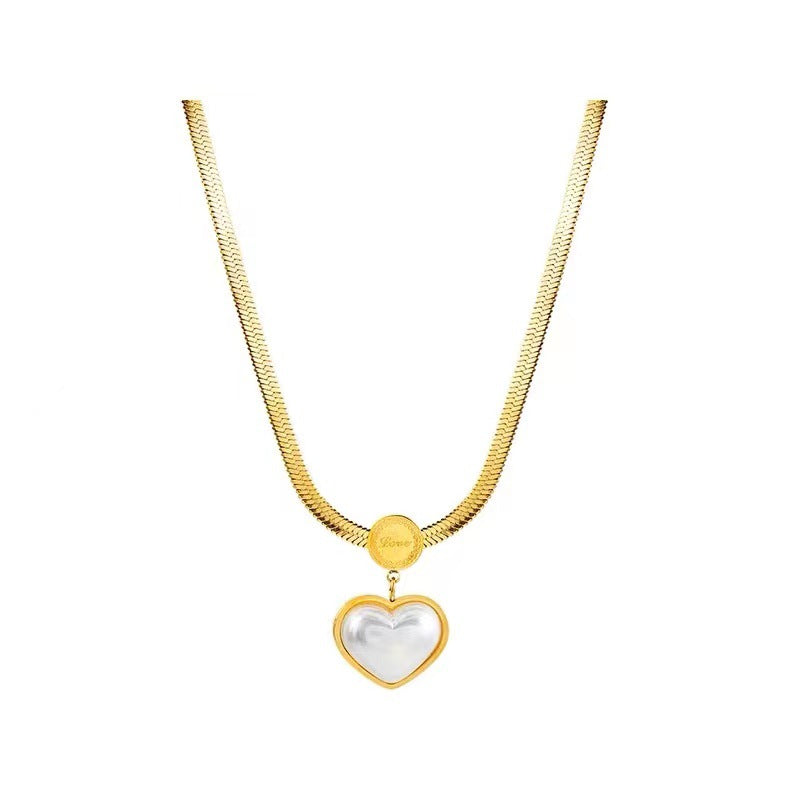 Collana minimalista geometrica in acciaio al titanio placcata oro da donna, delicata catena per clavicola
