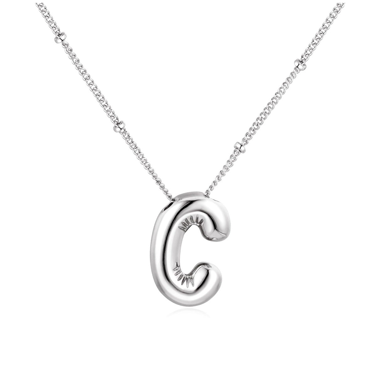 Gold Plated Brass Letter Pendant Necklace for Women