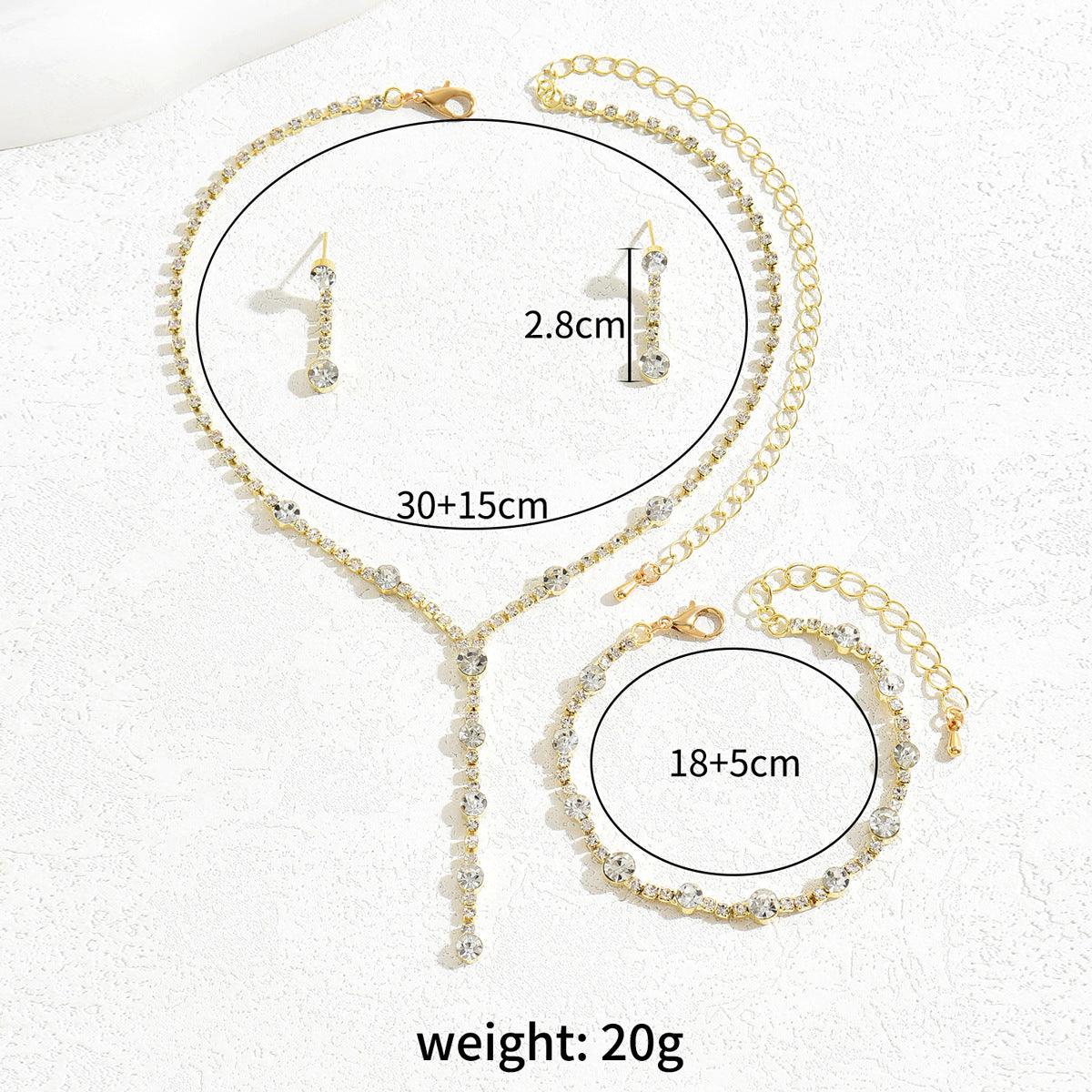 Set di collane con ciondolo geometrico minimalista da donna con catena in rame e intarsio in zircone