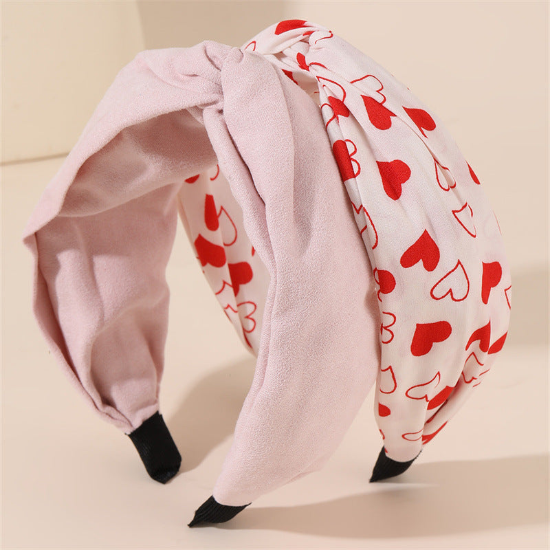 Set di Cerchietti per Bambine in Tessuto con Design a Cuore e Bordo in Pizzo, per la Fascia d'Età 6-10 Anni