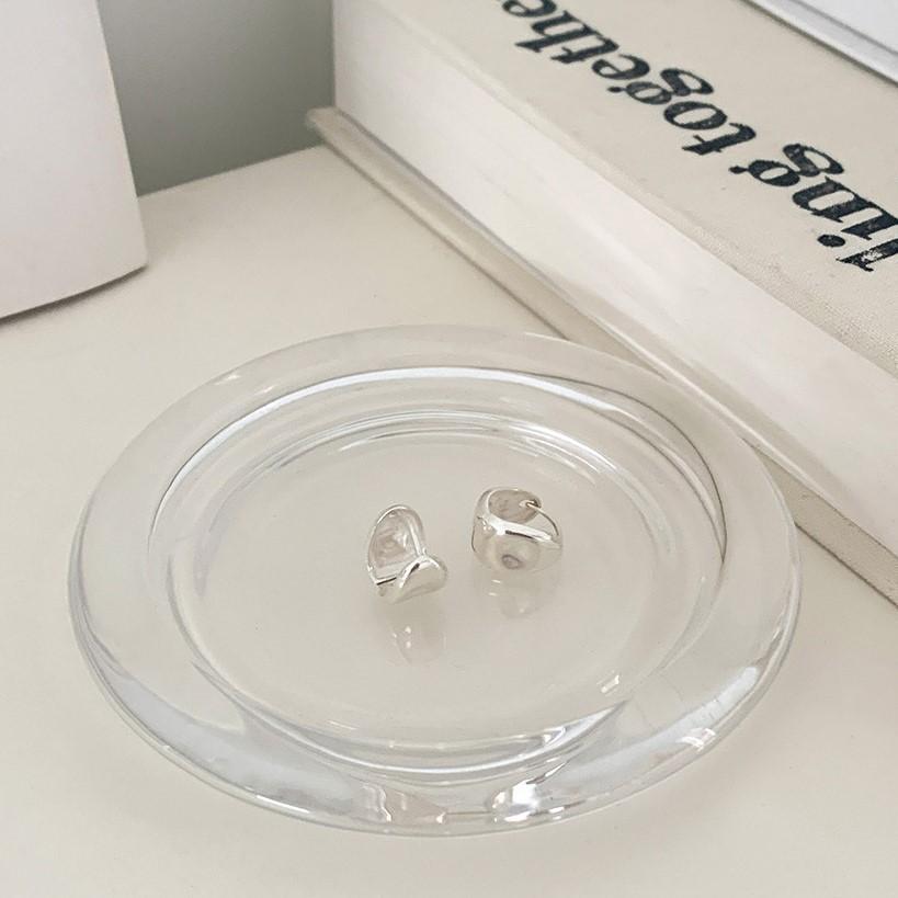 Orecchini a perno ovali minimalisti da donna in argento sterling 925 con intarsio di perle