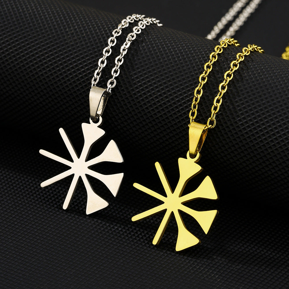 Collana con Pendente Pavone Geometrico Minimalista Lalish in Acciaio Inossidabile con Finitura Placcata per Abbigliamento Moda Unisex