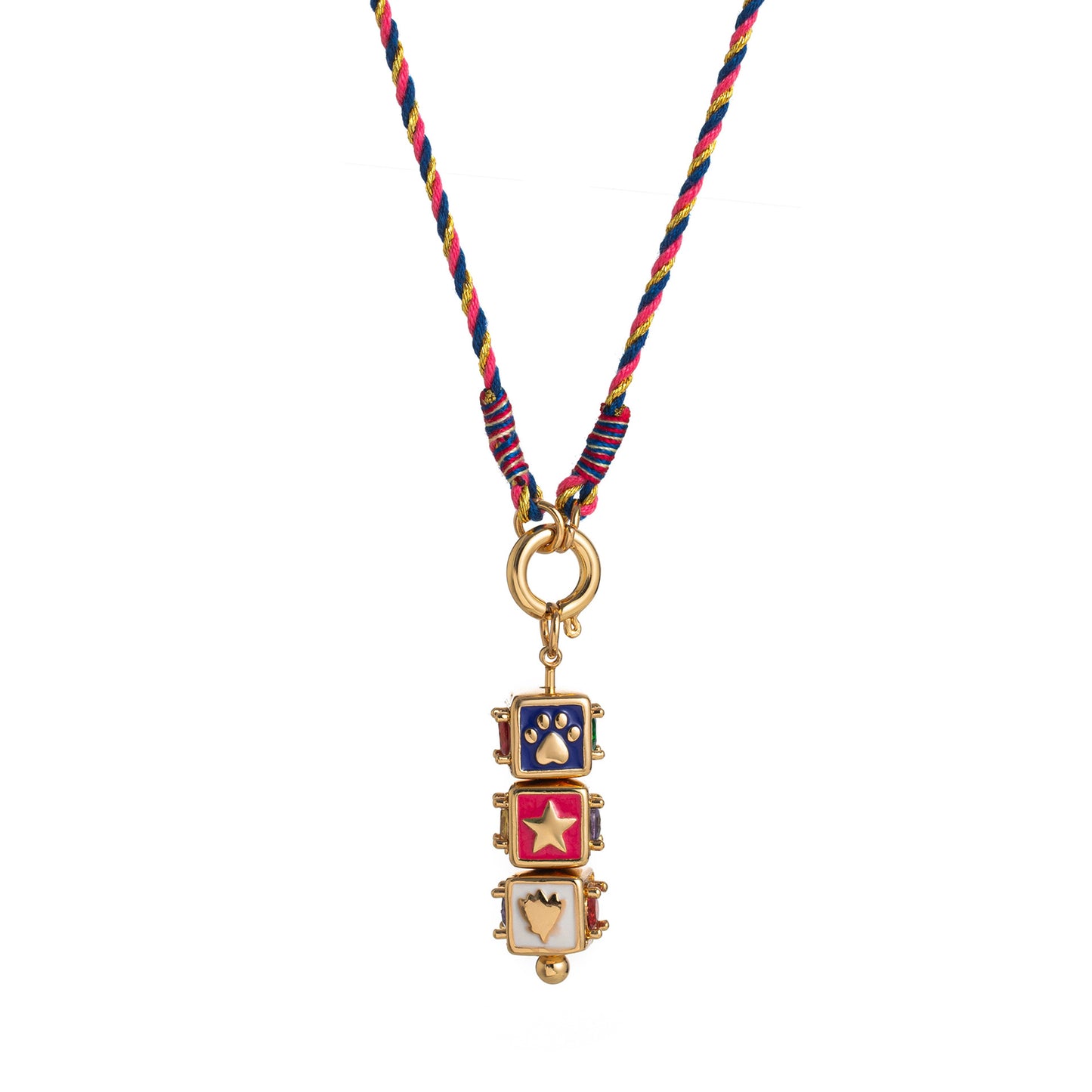Minimalist Geometric Star-Eye Tarot Pendant Necklace in Gold-Plated Copper with Adjustable Chain