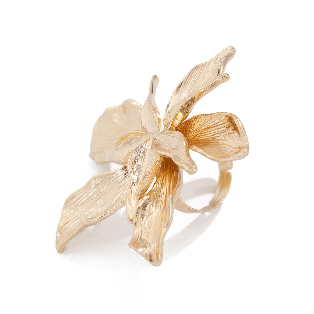 Fashion Geometric Bow Plated Alloy Open Ring Set