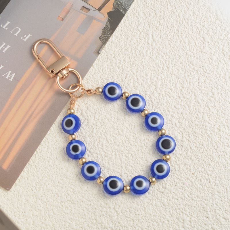 Vintage Ethnic Resin Evil Eye Keychain Pendant Charm