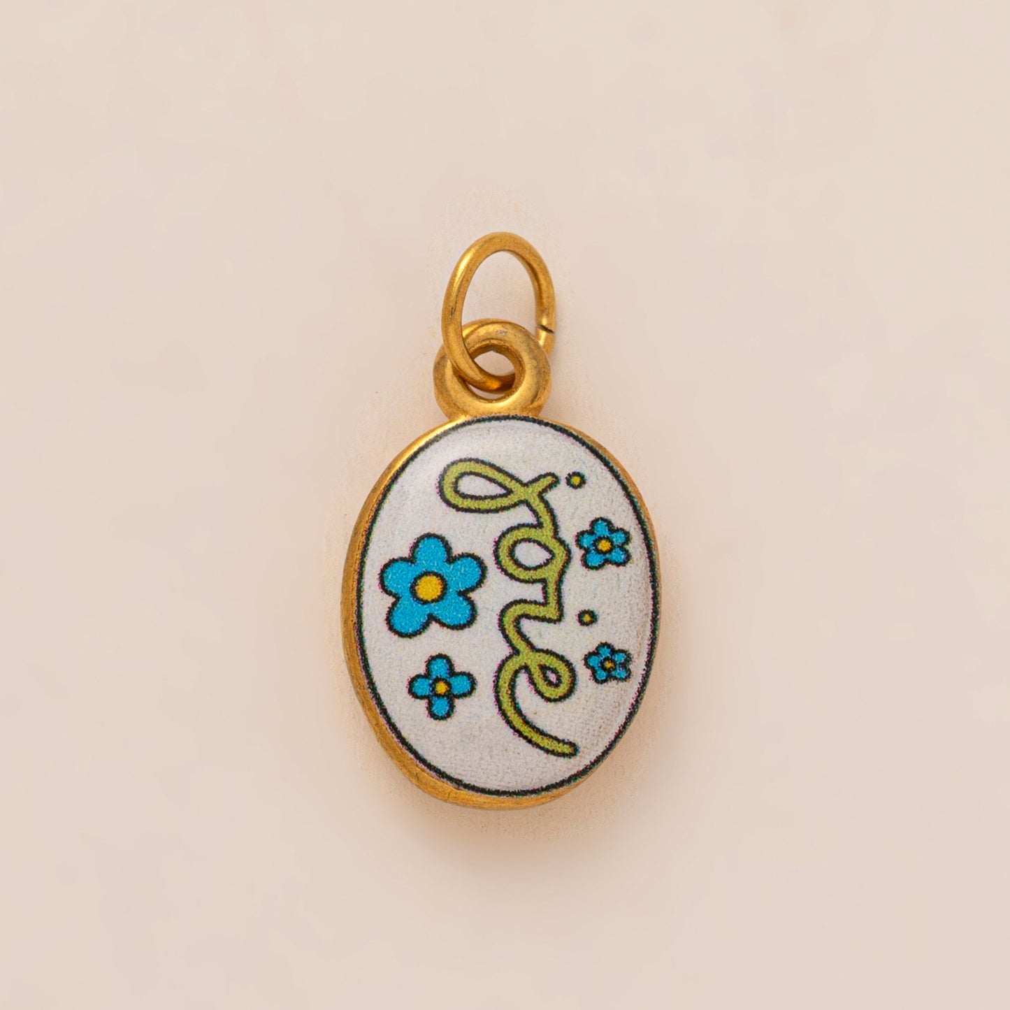 Sweet Floral Heart Geometric 18K Gold Plated Stainless Steel Charm Bar Pendant with Corn Chain