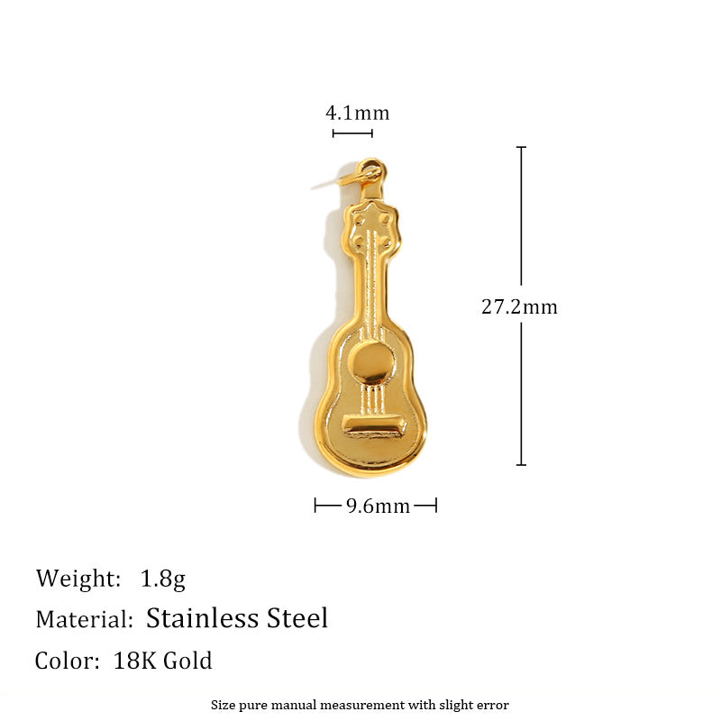 18K Gold Plated Stainless Steel Heart Charm Bar for Women
