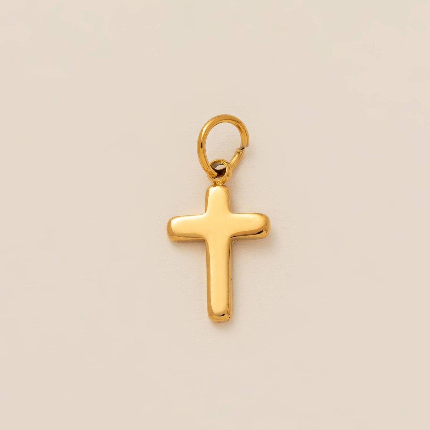 Vintage Gold Plated Stainless Steel Cross Geometric Rhinestone Charm Bar