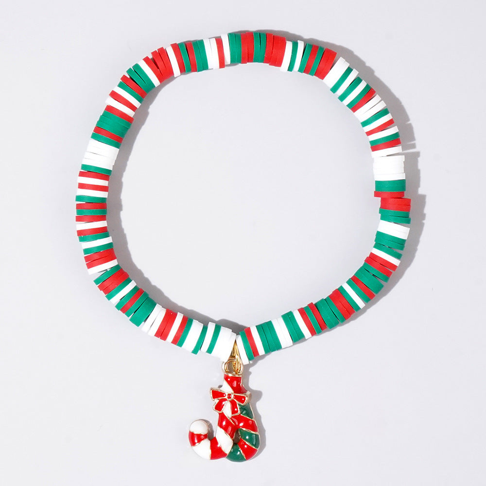 Sweet Handmade Resin Letter Geometric Beaded Bracelet Set Christmas Gift