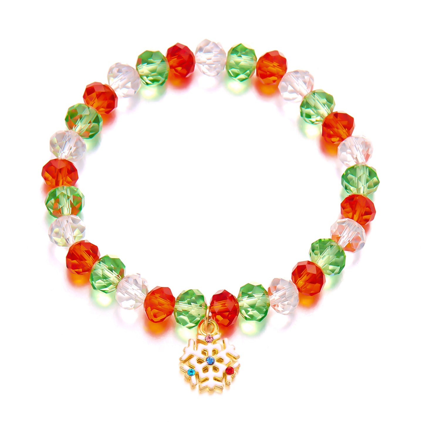 Handmade Christmas Bracelet with Alloy Beads and Crystal Accents Featuring Cartoon Character Design for Women