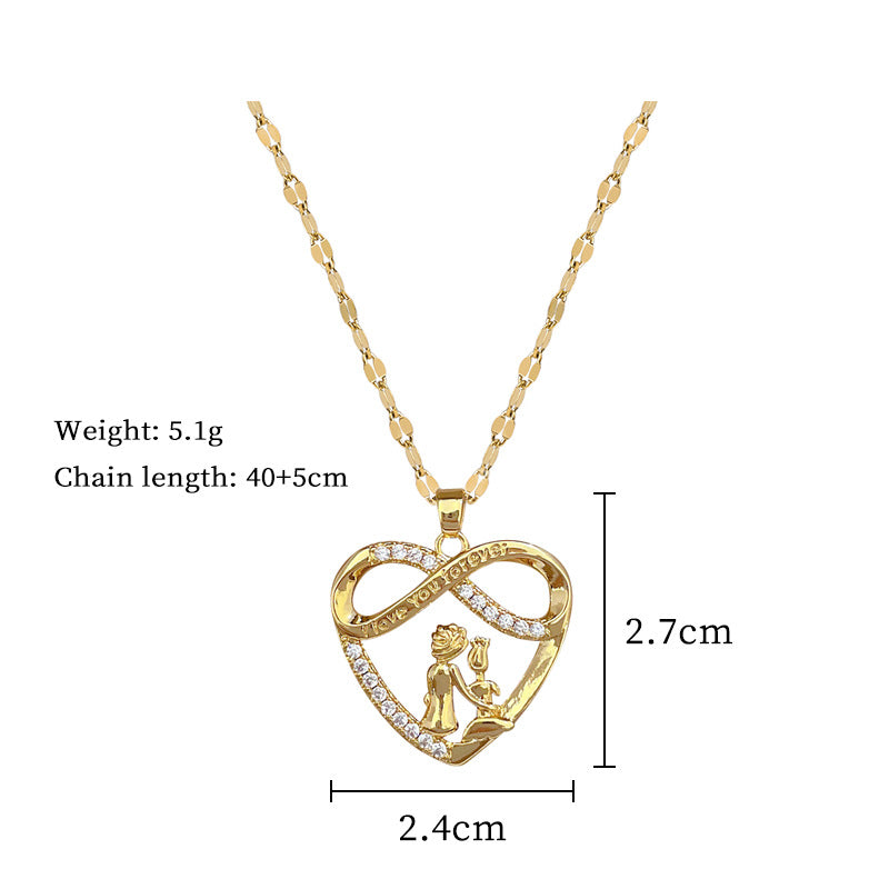 Collana Unisex in Acciaio al Titanio Geometrico a Farfalla con Ciondolo Placcato in Rame