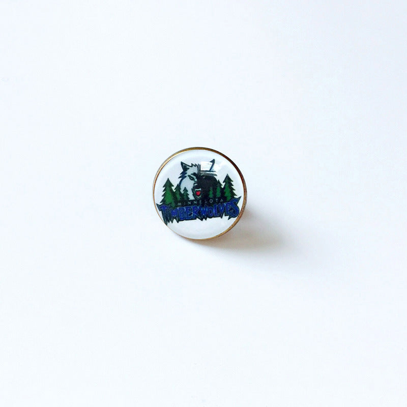 Pin de solapa metálico de equipos de baloncesto retro de la NBA - Insignia con gema vintage - Broche de Kobe Curry - Regalo para fans - Unisex