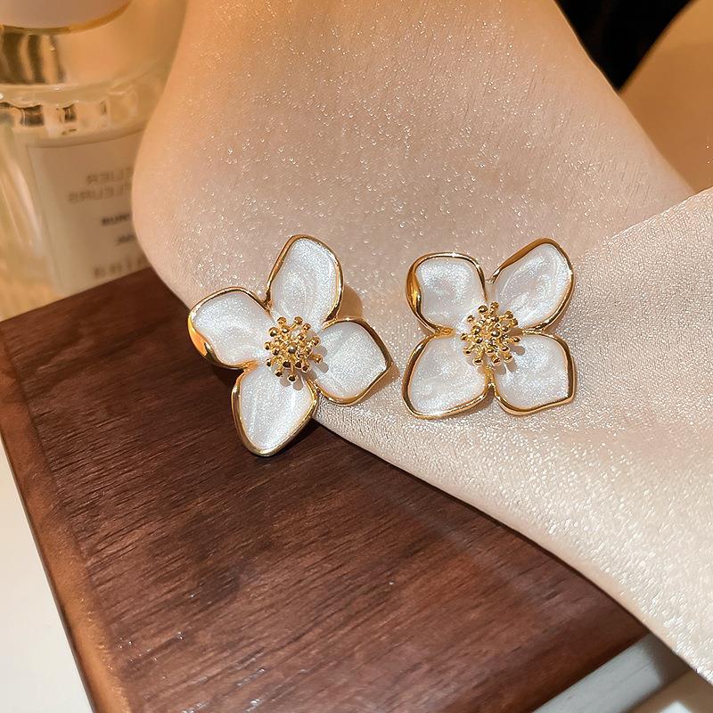 Orecchini geometrici vintage da donna con base in rame e finitura galvanizzata, orecchini a perno artistici retrò con perni in acciaio inossidabile
