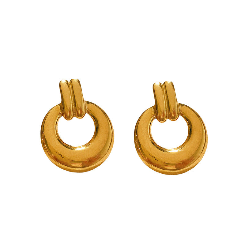 Sweet Gold Plated Textured Irregular Heart Brass Stud Earrings