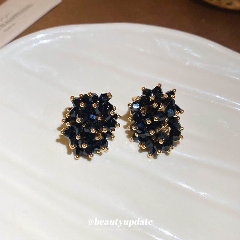 Pendientes Minimalistas de Cristal Geométrico con Postes de Plata 925 Bañados para Mujer
