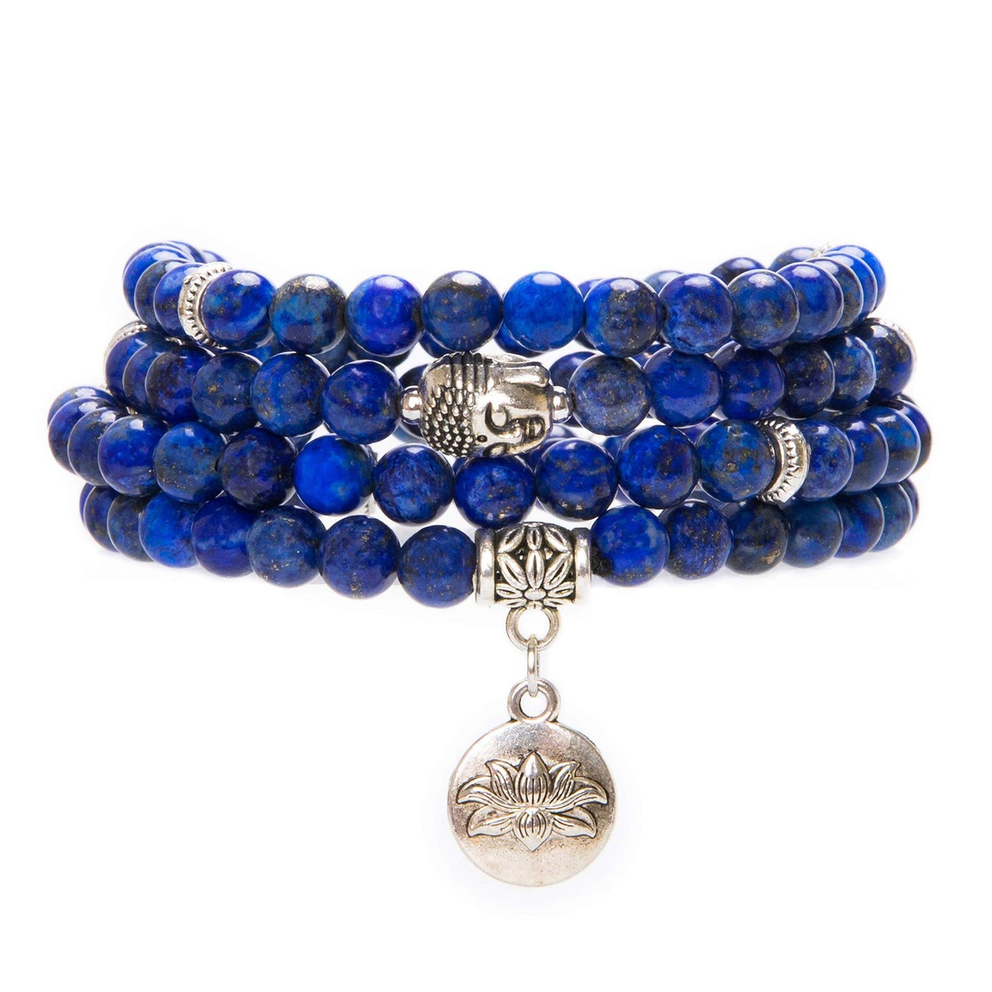 Minimalist Unisex Turquoise Lotus Pendant Wrap Bracelet