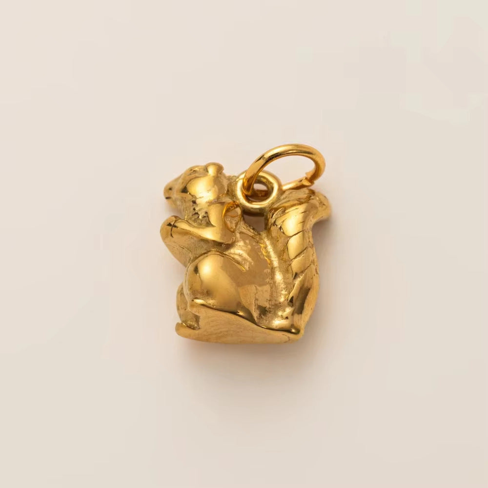 Vintage Cartoon Animal Geometric 18K Gold Plated Stainless Steel Charm Bar