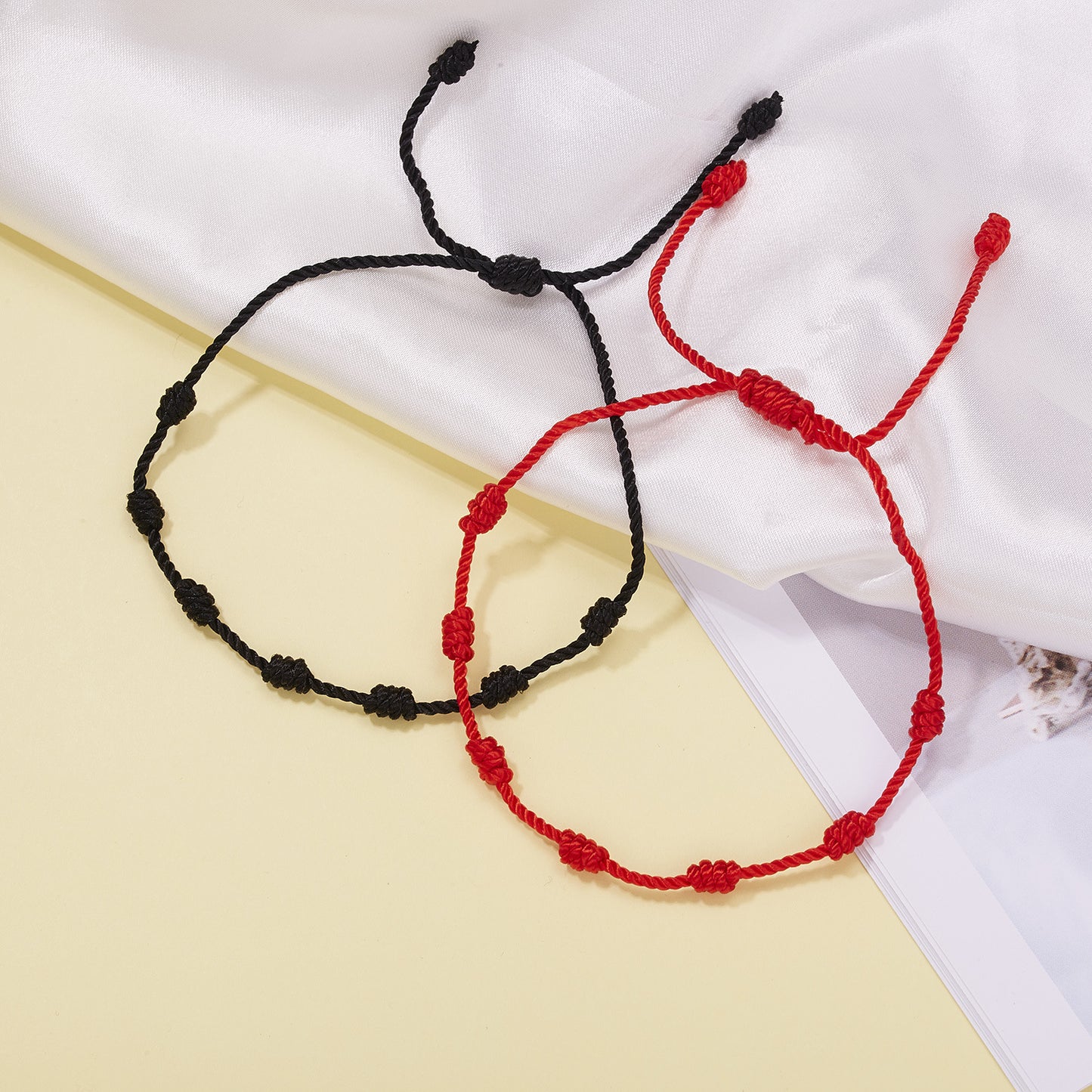 Sweet Braided Adjustable Black Cord Bracelet Unisex Friendship Lucky Charm