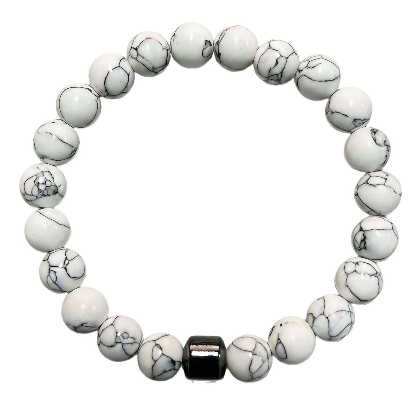 Handmade Geometric Round Synthetic Stone Beaded Bracelet Unisex
