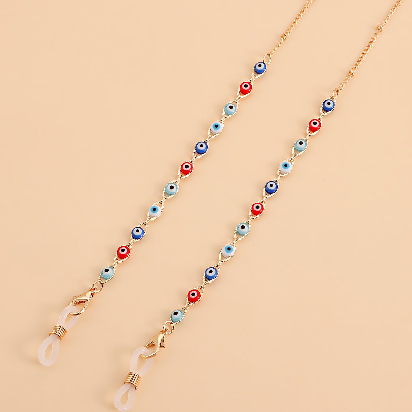 Fashion Crystal Evil Eye Alloy Glasses Chain Mask Holder