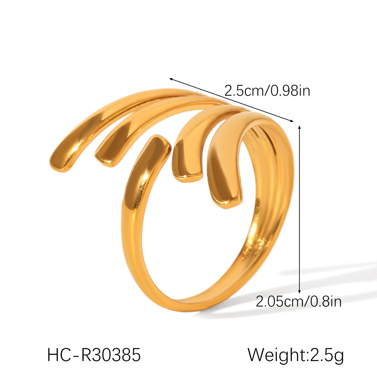 Minimalist Geometric Stainless Steel Ring with 18K Gold Plating for Women Titanium Steel Fade-Resistant Fashion Ring