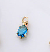 Vintage Geometric Stainless Steel 18K Gold Plated PVD DIY Charm Bar Necklace with 12 Birthstones