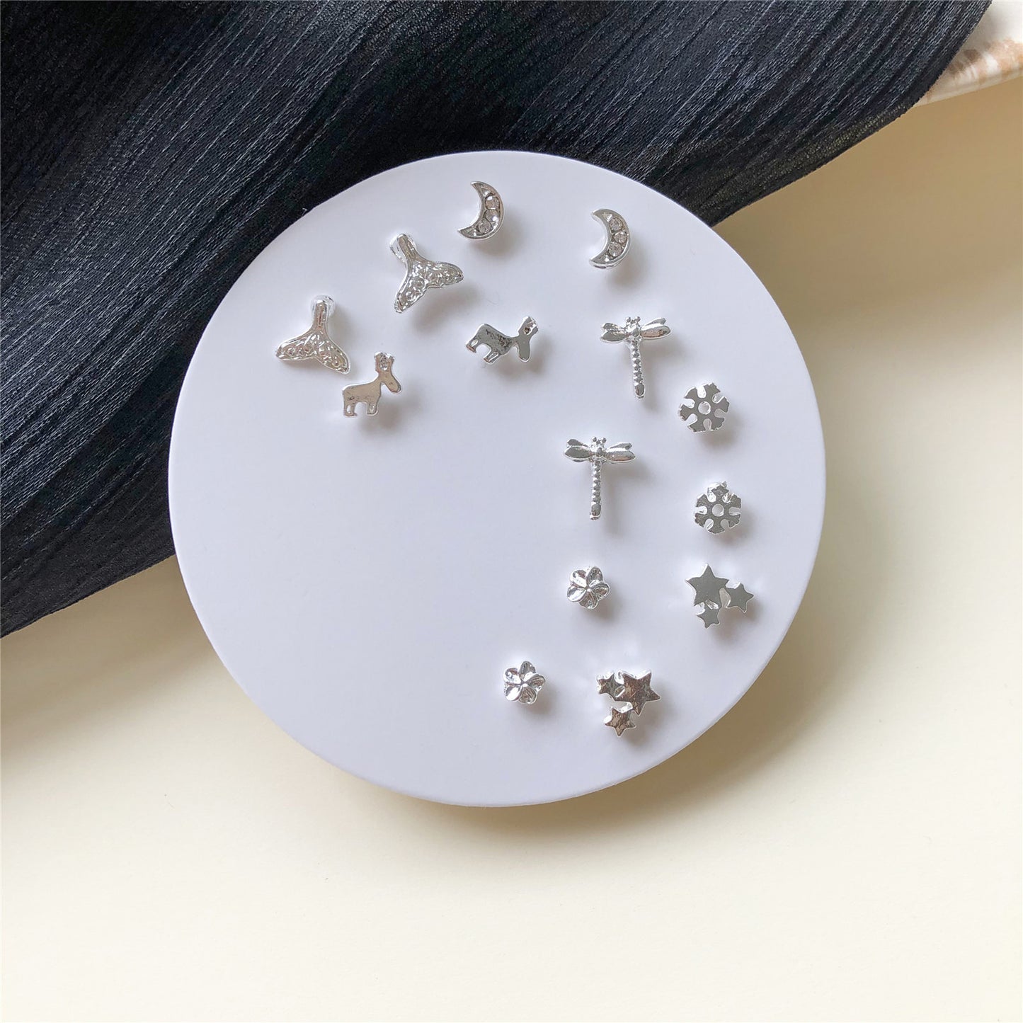 Minimalist Sweet Geometric Alloy Plated Stud Earrings with 925 Sterling Silver Posts for Women